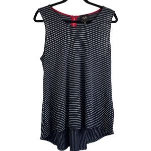 W5 Anthropologie Hi Low Navy Striped Swing Tank Size XL